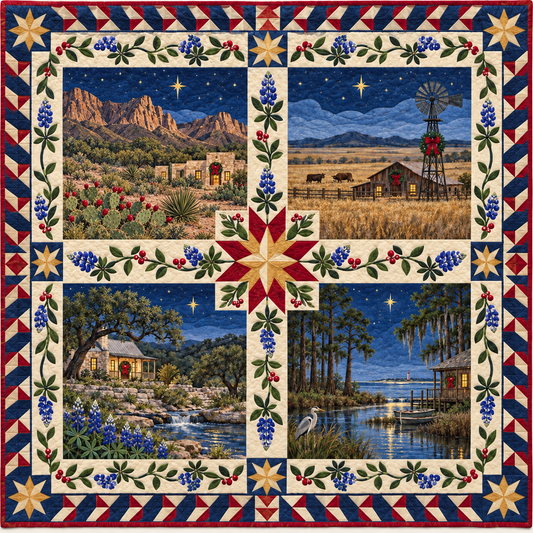 Texas Christmas Windows TD271026215 Quilt Blanket — original design
