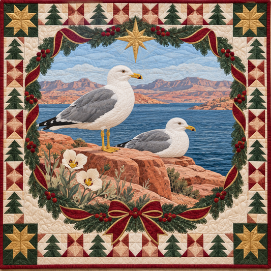 Gull over Basin Water Christmas Star TD271026218 Quilt Blanket — original design