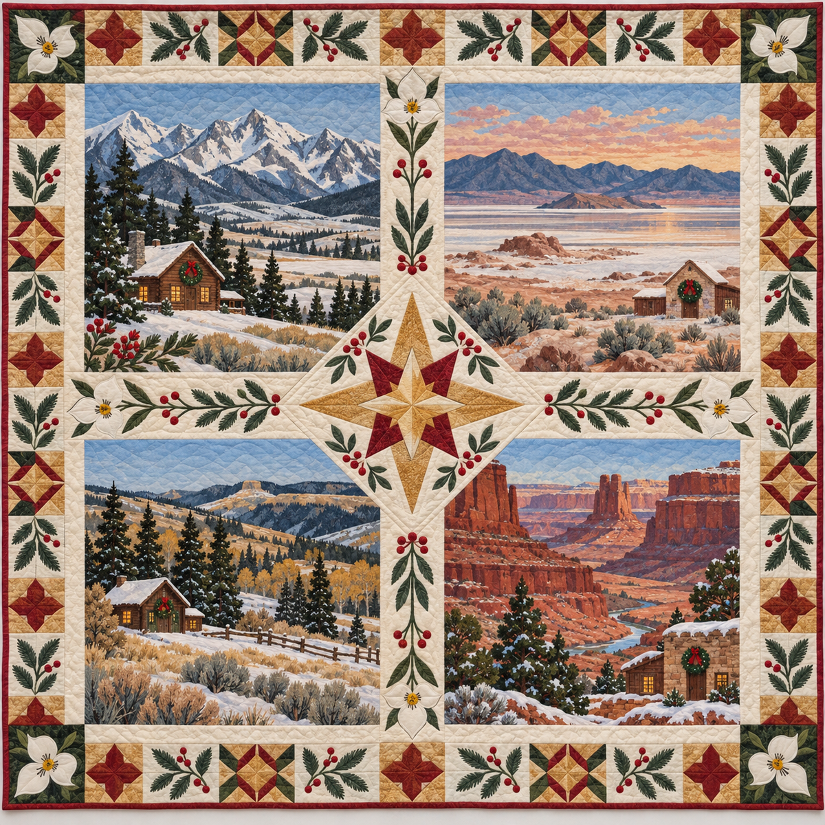 Utah Christmas Windows TD271026220 Quilt Blanket — original design