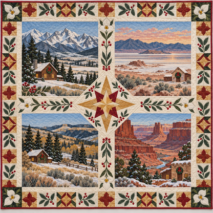 Utah Christmas Windows TD271026220 Quilt Blanket — original design