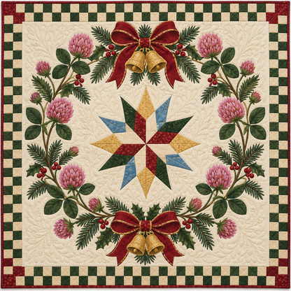 Red clover Christmas Wreath TD271026222 Quilt Blanket — original design