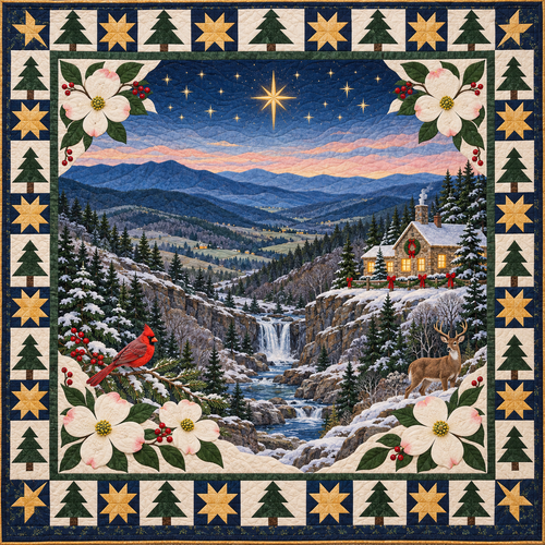 Dogwood Valley Light Christmas Eve TD271026226 Quilt Blanket — original design