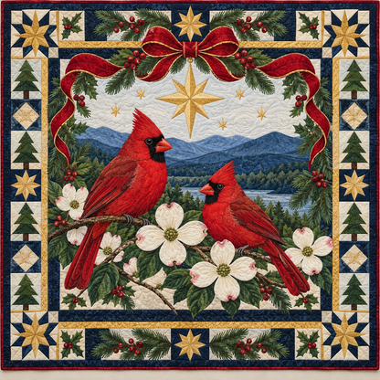 Cardinal Dogwood Hollow Christmas Star TD271026228 Quilt Blanket — original design