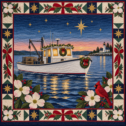 Tidewater Workboat Christmas Homecoming TD271026229 Quilt Blanket — original design