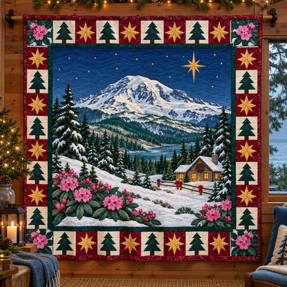 Rhododendron Rainier Christmas Eve TD271026231 Quilt Blanket — hanging mockup