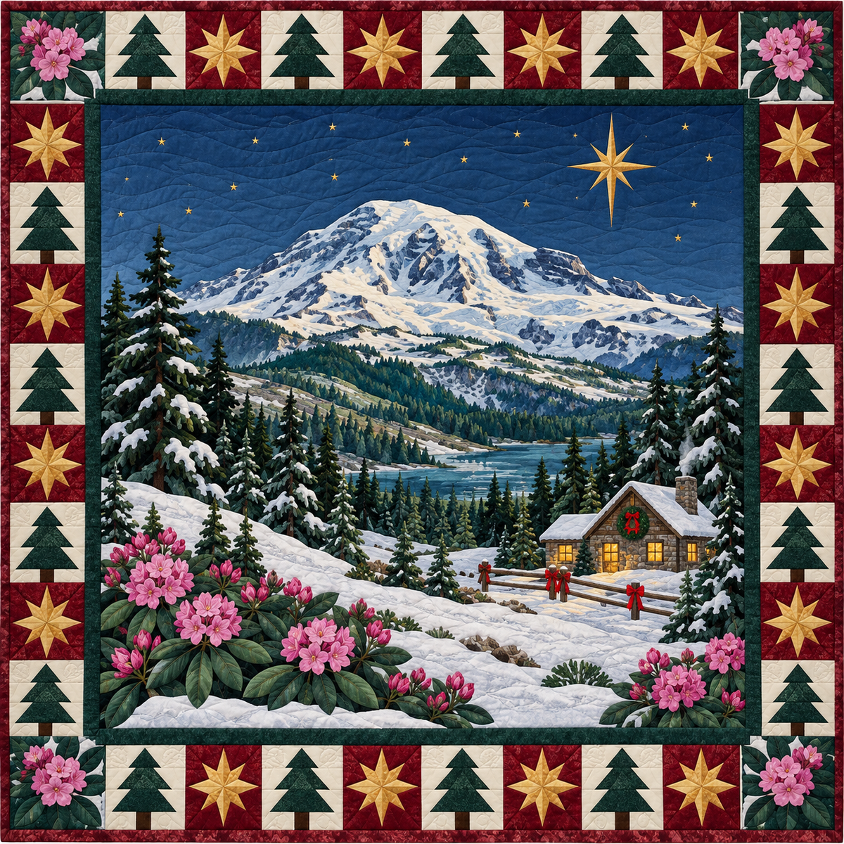 Rhododendron Rainier Christmas Eve TD271026231 Quilt Blanket — original design