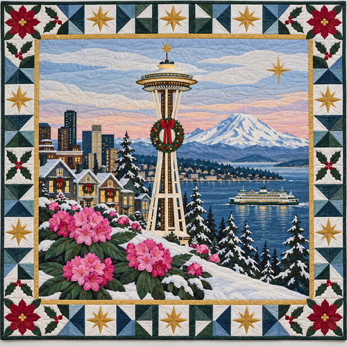 Community Windows Christmas Homecoming TD271026234 Quilt Blanket — original design