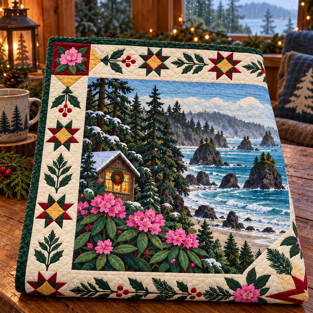 Washington Christmas Windows TD271026235 Quilt Blanket — folded mockup