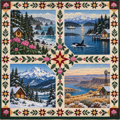 Washington Christmas Windows TD271026235 Quilt Blanket — original design