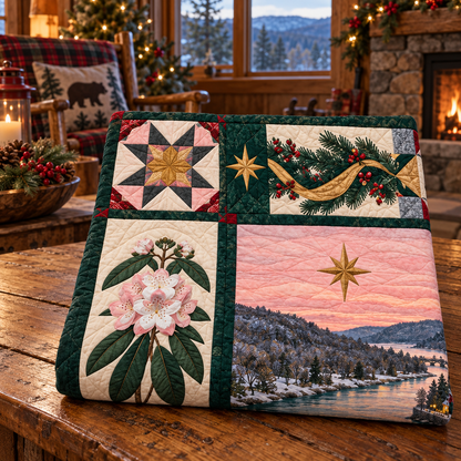 Confluence Hearth Christmas Homecoming TD271026239 Quilt Blanket — folded mockup