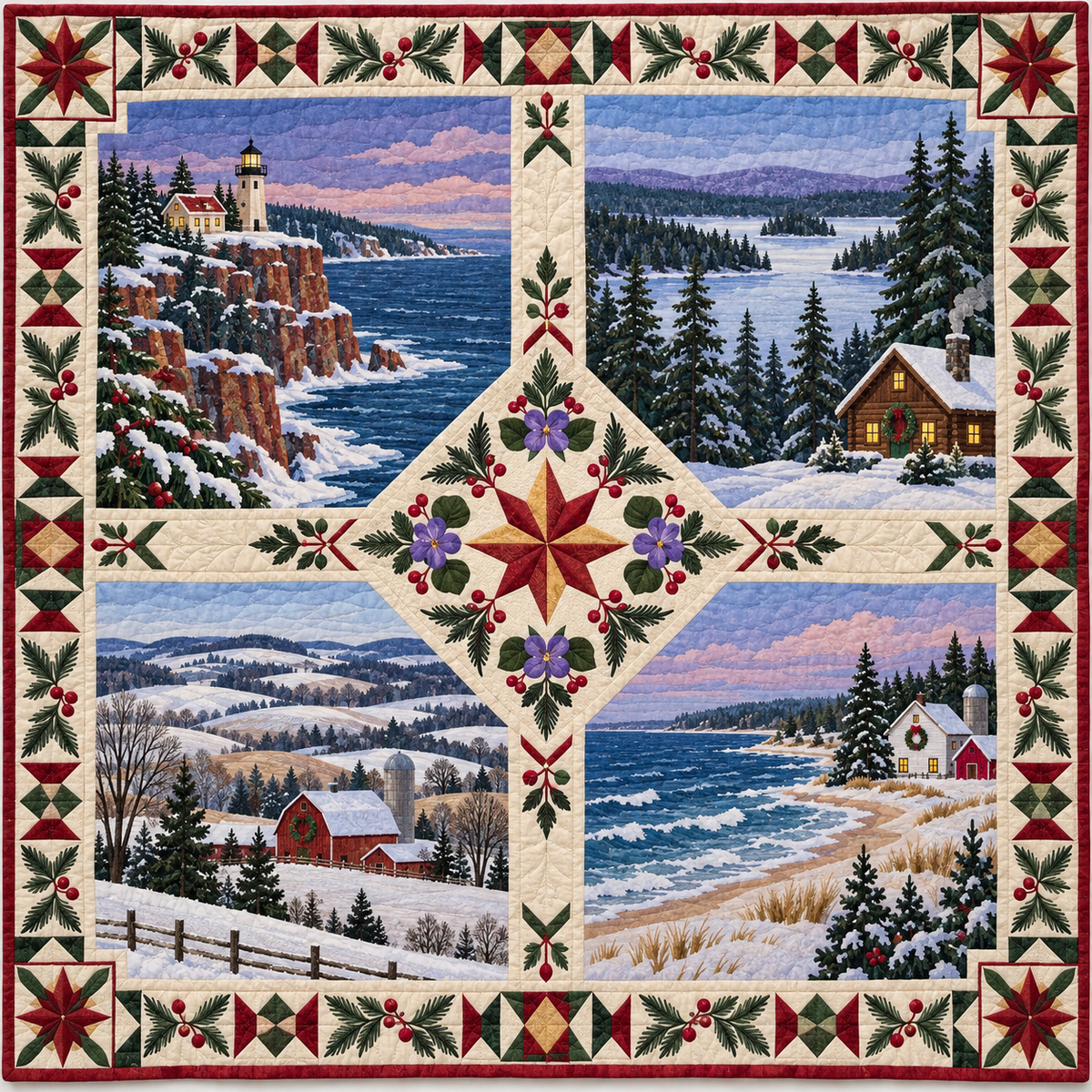 Wisconsin Christmas Windows TD271026245 Quilt Blanket — original design