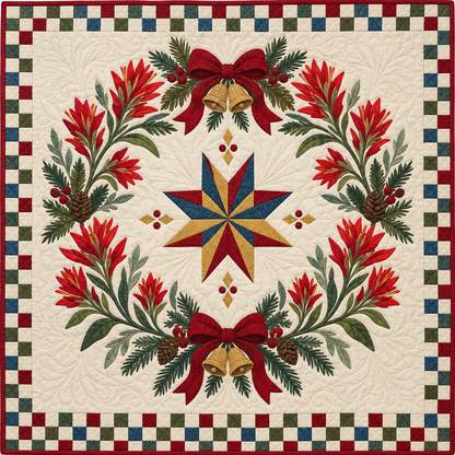 Indian paintbrush Christmas Wreath TD271026247 Quilt Blanket — original design