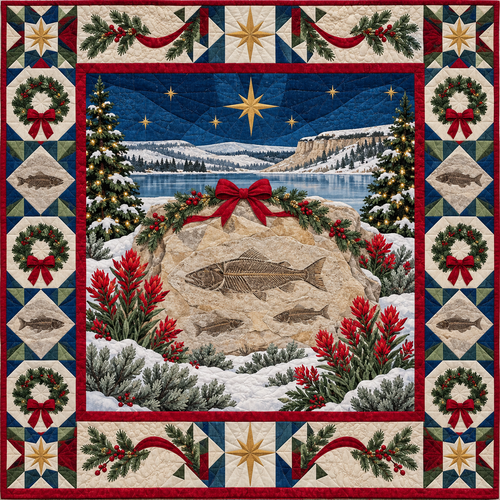 Ancient Lake Ledger Christmas Homecoming TD271026249 Quilt Blanket — original design