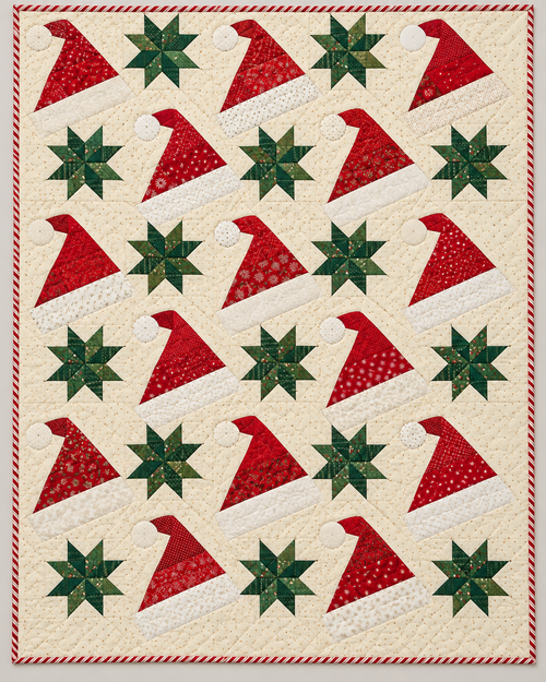 Santa Hat Parade Quilt Blanket