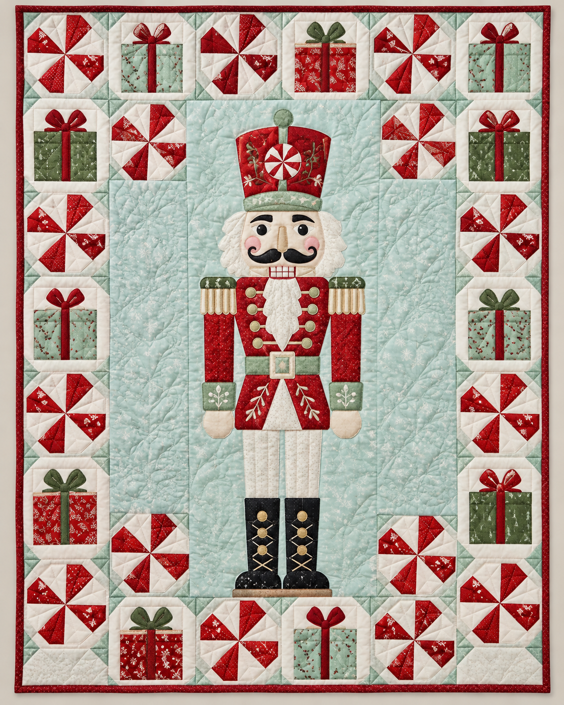 Peppermint Nutcracker Quilt Blanket