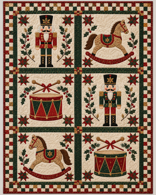 Nutcracker Toy Shop Quilt Blanket