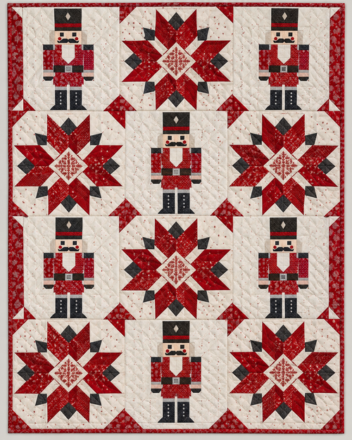 Nordic Nutcracker Stars Quilt Blanket