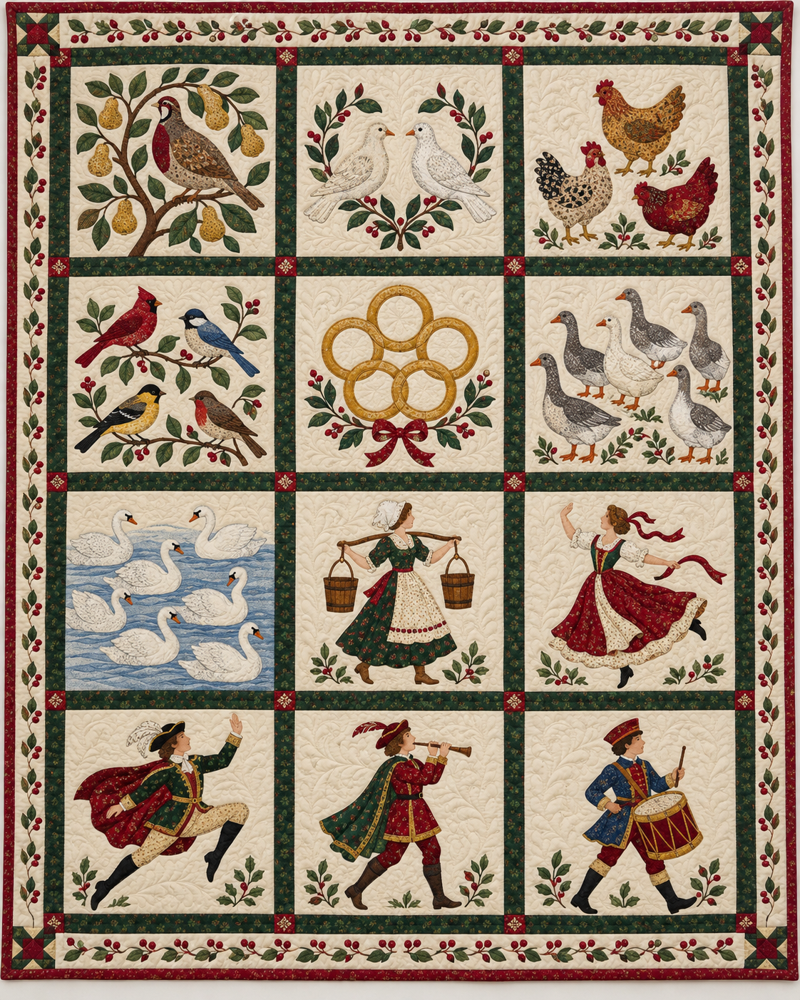 Twelve Days Storybook Quilt Blanket