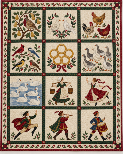Twelve Days Storybook Quilt Blanket