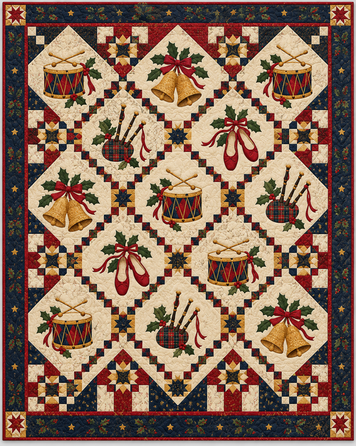 Christmas Carol Celebration Quilt Blanket