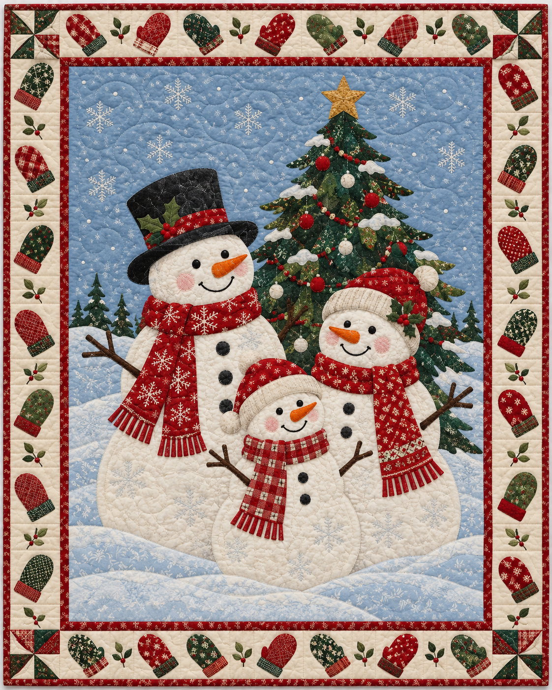 Snowman Welcome Quilt Blanket