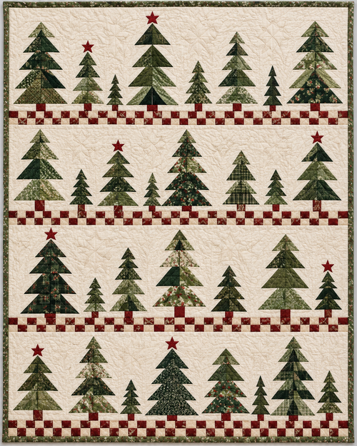 Evergreen Patchwork Forest Quilt Blanket