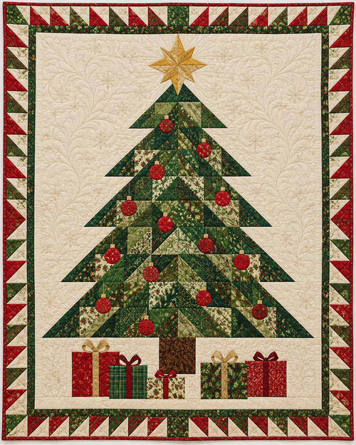 One Grand Christmas Tree Quilt Blanket