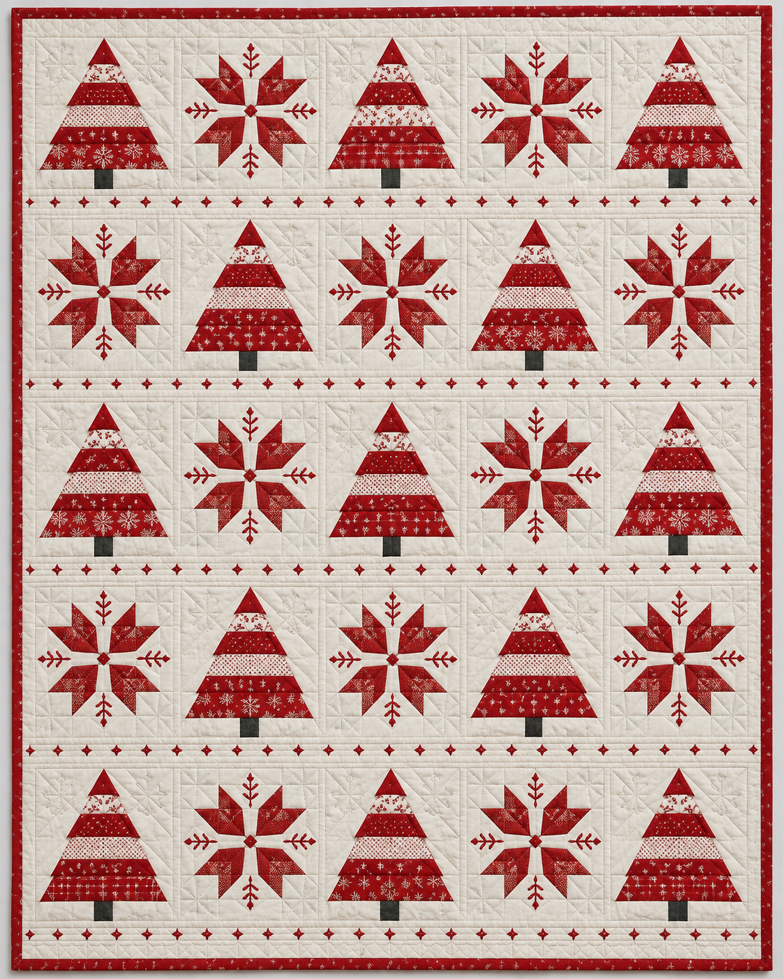 Scandinavian Christmas Forest Quilt Blanket