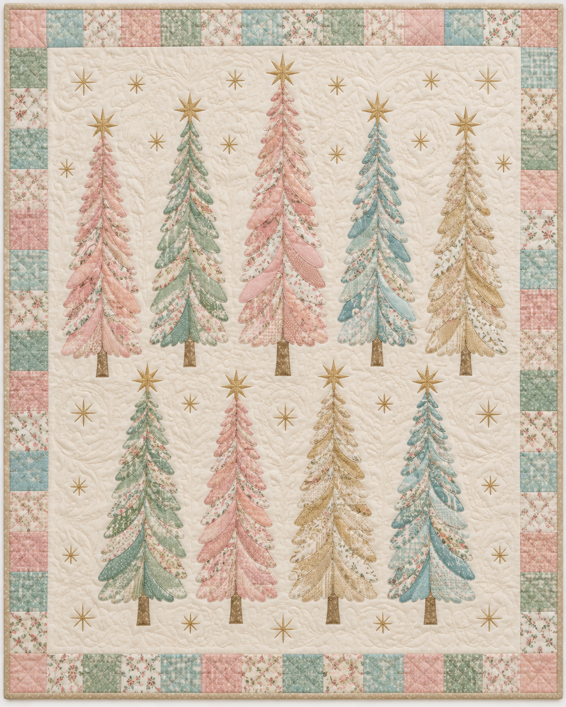 Pastel Bottlebrush Christmas Quilt Blanket