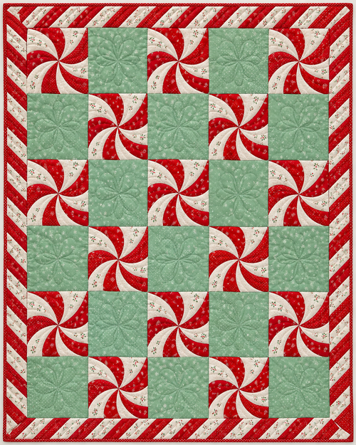 Peppermint Pinwheels Quilt Blanket