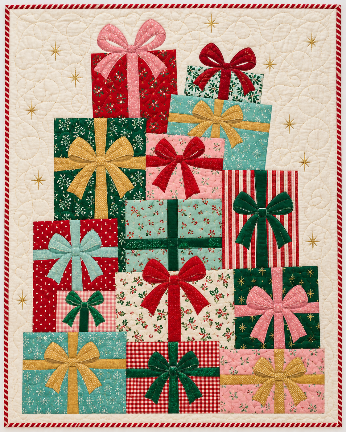 Christmas Gift Stack Quilt Blanket