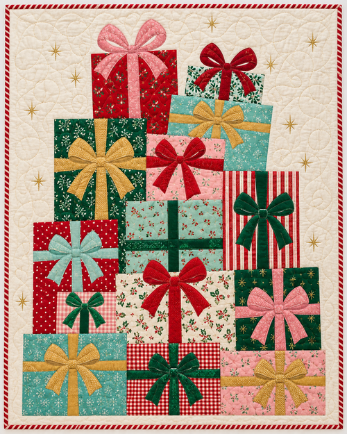 Christmas Gift Stack Quilt Blanket