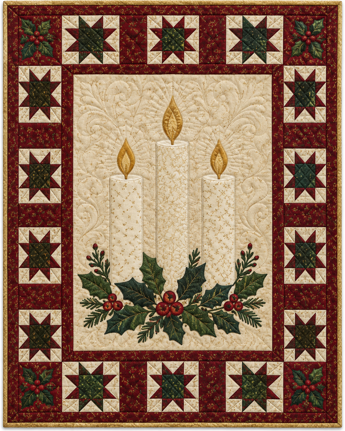 Christmas Candlelight Quilt Blanket