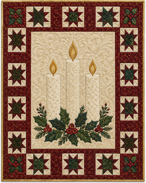 Christmas Candlelight Quilt Blanket