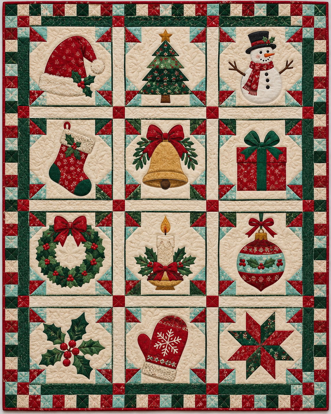 Christmas Eve Sampler Quilt Blanket