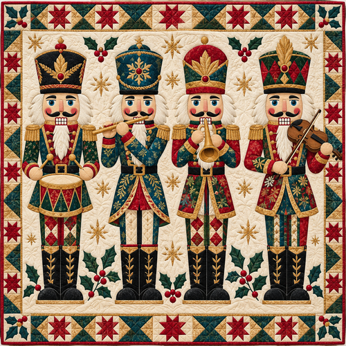 Nutcracker Winter Orchestra Quilt Blanket