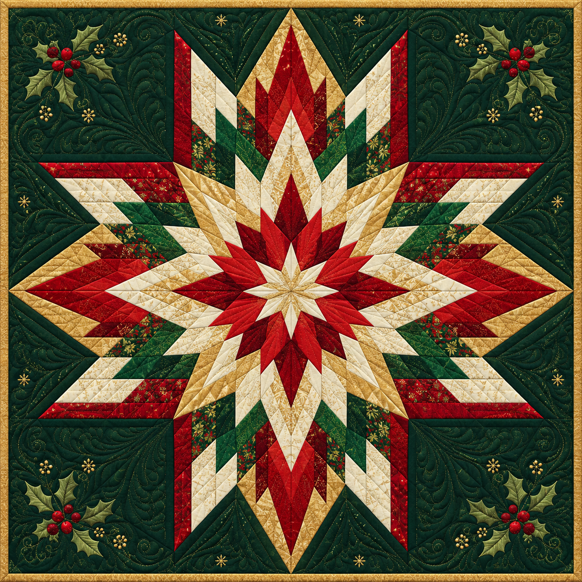 Ruby Bethlehem Star Quilt Blanket