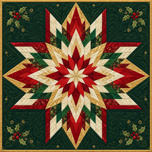 Ruby Bethlehem Star Quilt Blanket