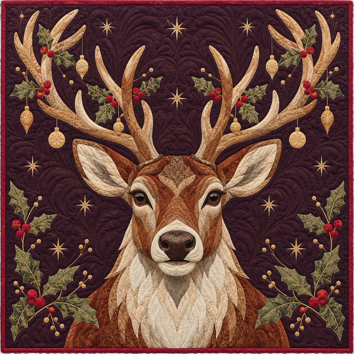 Reindeer Velvet Night Quilt Blanket
