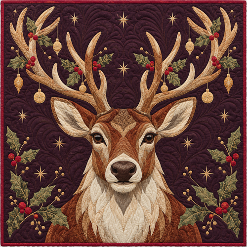 Reindeer Velvet Night Quilt Blanket