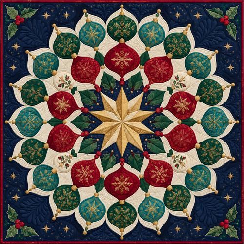 Christmas Bauble Kaleidoscope Quilt Blanket