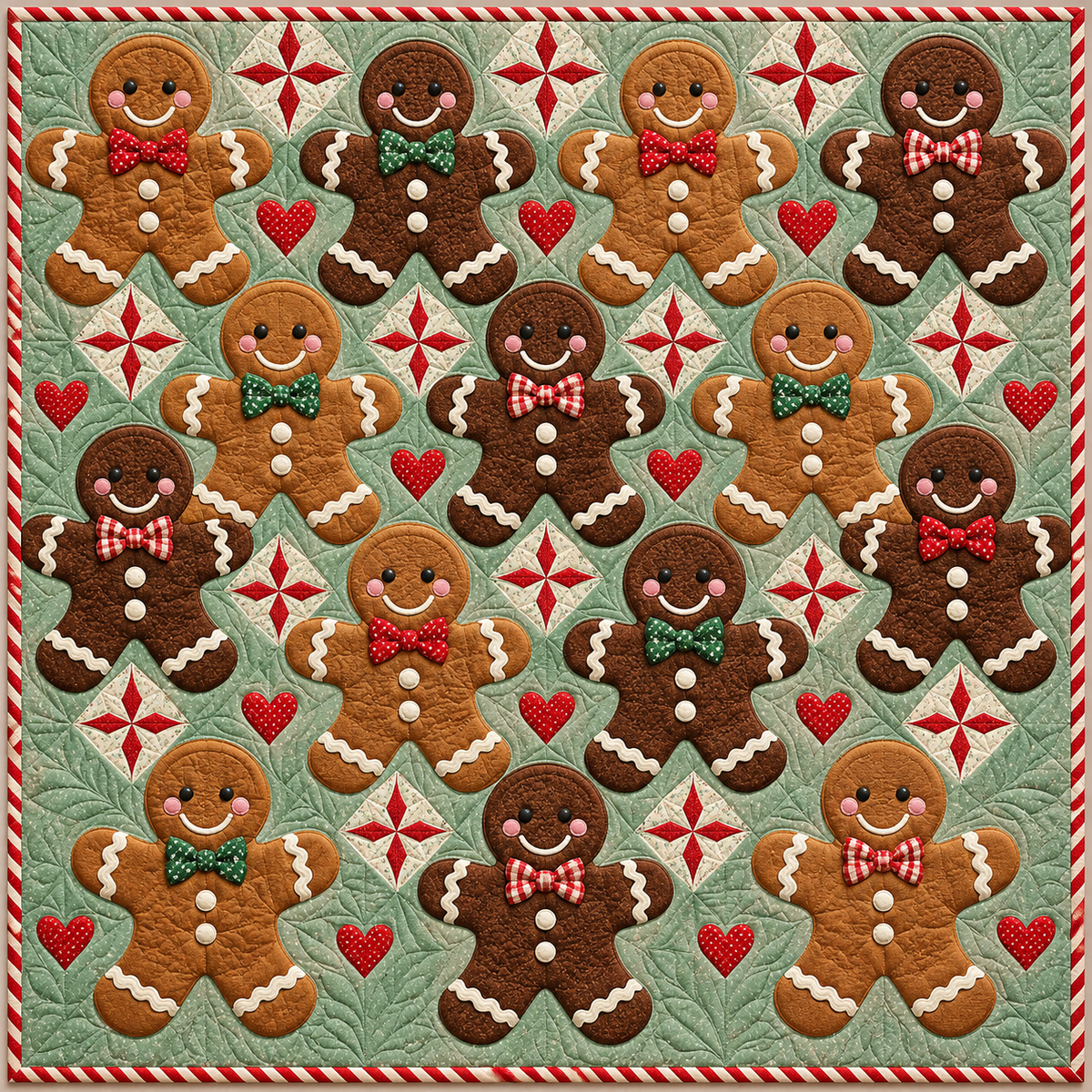 Gingerbread Friends Quilt Blanket
