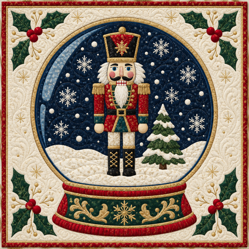 Nutcracker Snow Globe Quilt Blanket