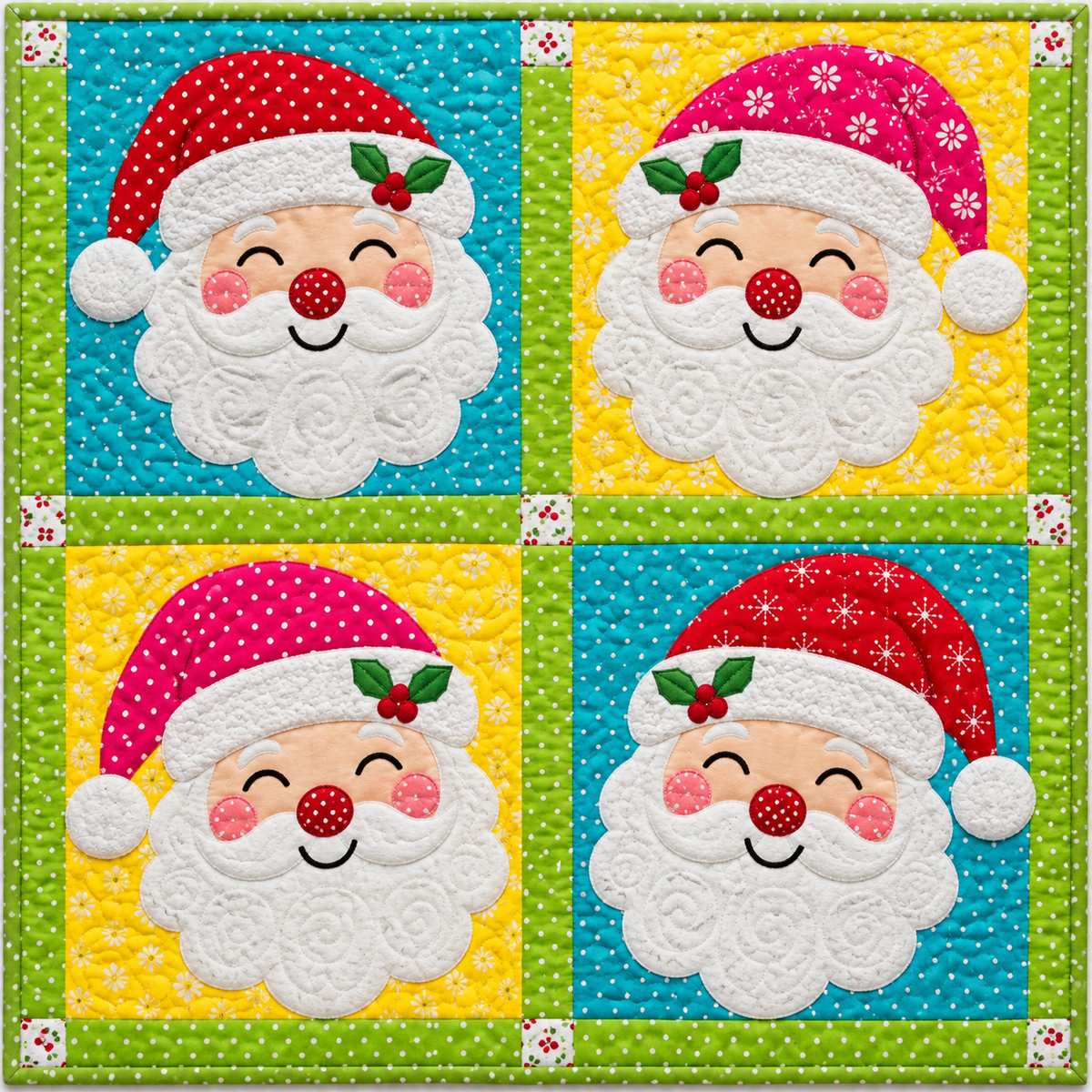 Santa Face Confetti Quilt Blanket
