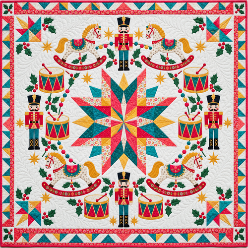 Nutcracker Toy Carousel Quilt Blanket