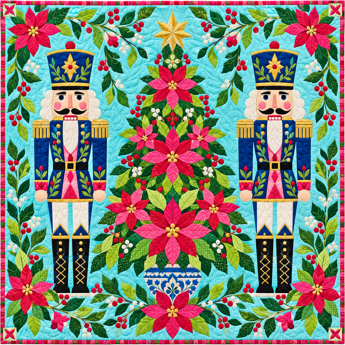 Nutcracker Garden Party Quilt Blanket