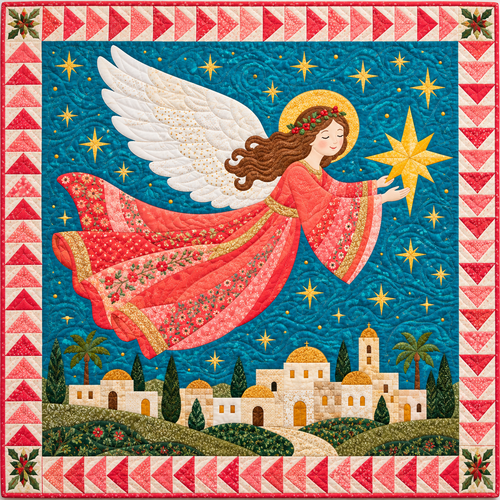 Angel of Christmas Joy Quilt Blanket