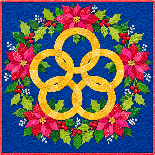 Five Golden Rings Quilt Blanket
