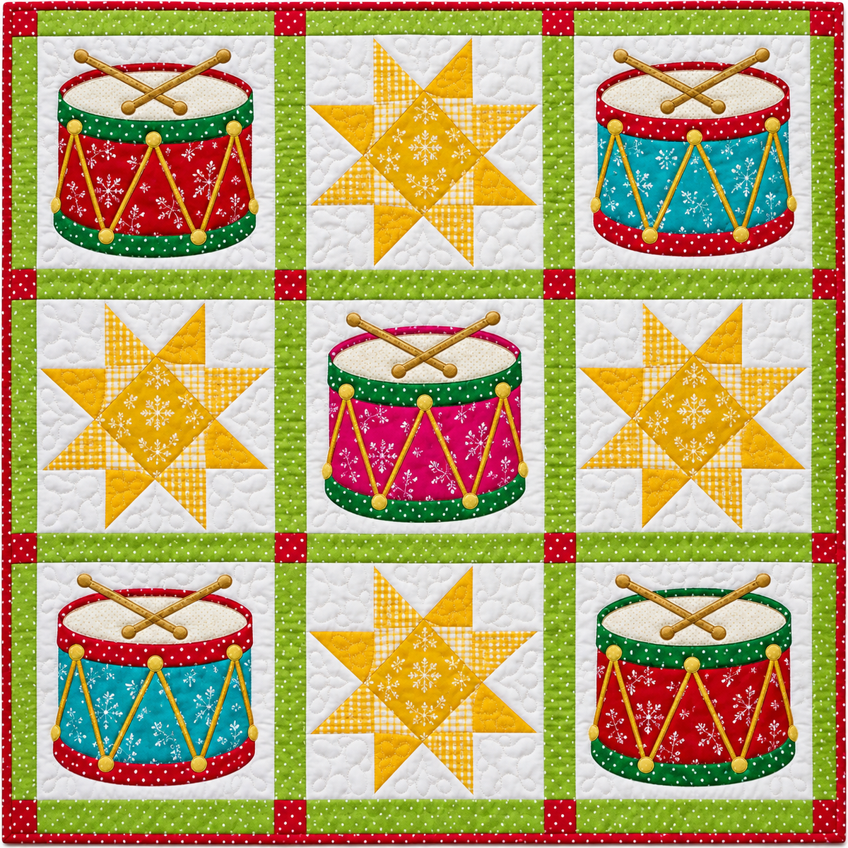 Drummers Holiday Rhythm Quilt Blanket