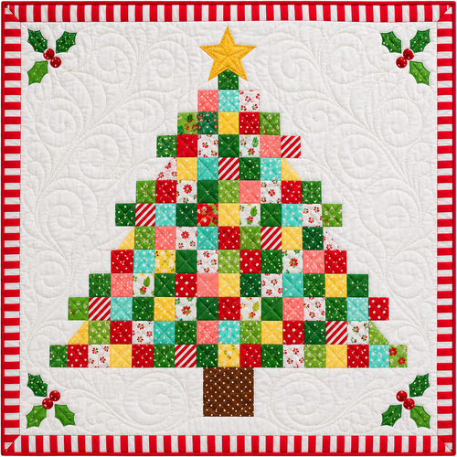 Christmas Tree Candy Squares Quilt Blanket